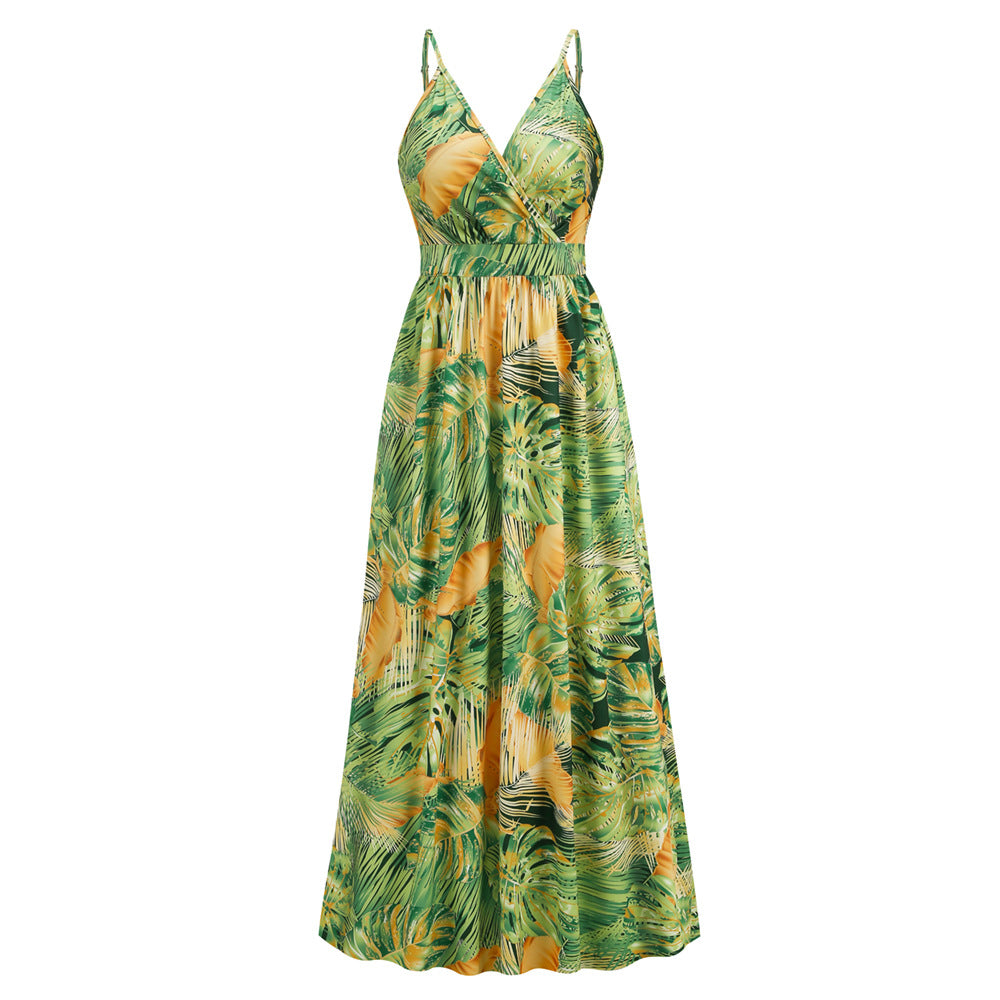 Sexy V Neck Bohemian Long Maxi Dresses