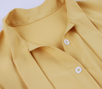 Vintage Ruffled Turnover Collar Dresses