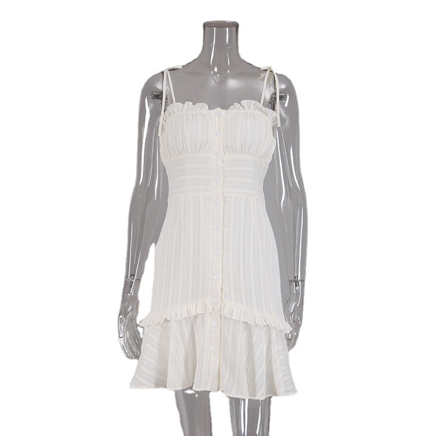 Summer Cotton Sexy White Mini Hot Dresses