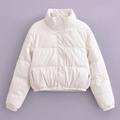 Casual Winter Pu Cotton Jackts for Women