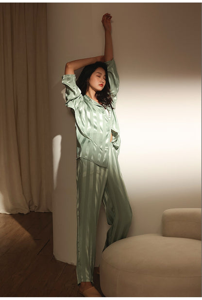 Causal Striped Summer Long Sleeves Homewear