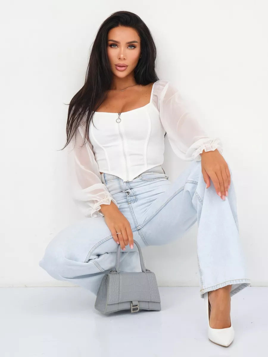 Sexy Long Sleeves Short Tops