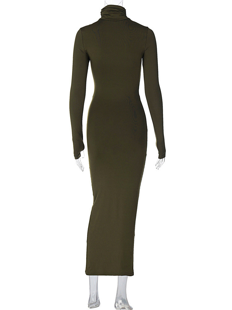 Sexy Stand High Neck Long Sleeves Sheath Dresses