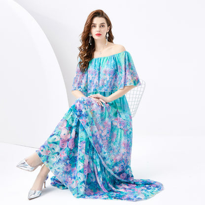 Designed Off The Shoulder Summer Holiday Long Dresses