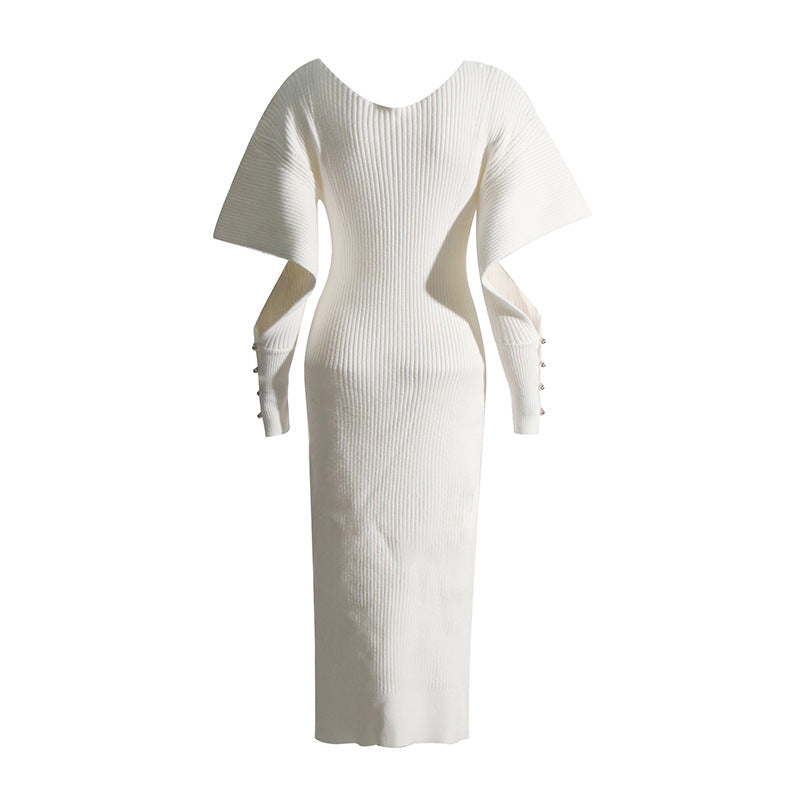Fashion Designed Midi Length Knitted Dresses