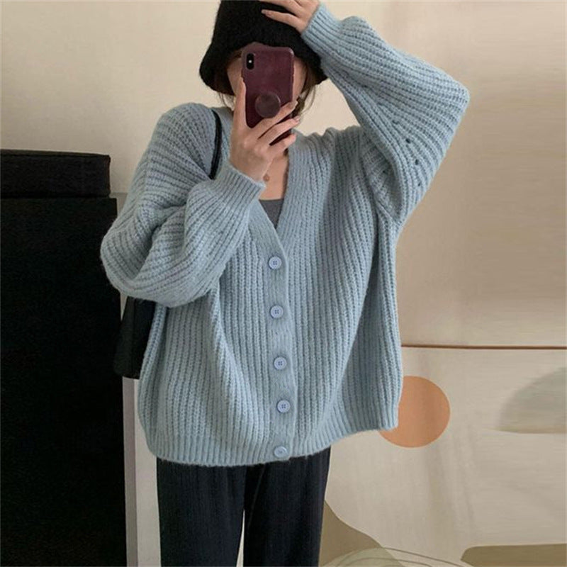 Casual Plus Sizes Knitted Cardigan Sweaters