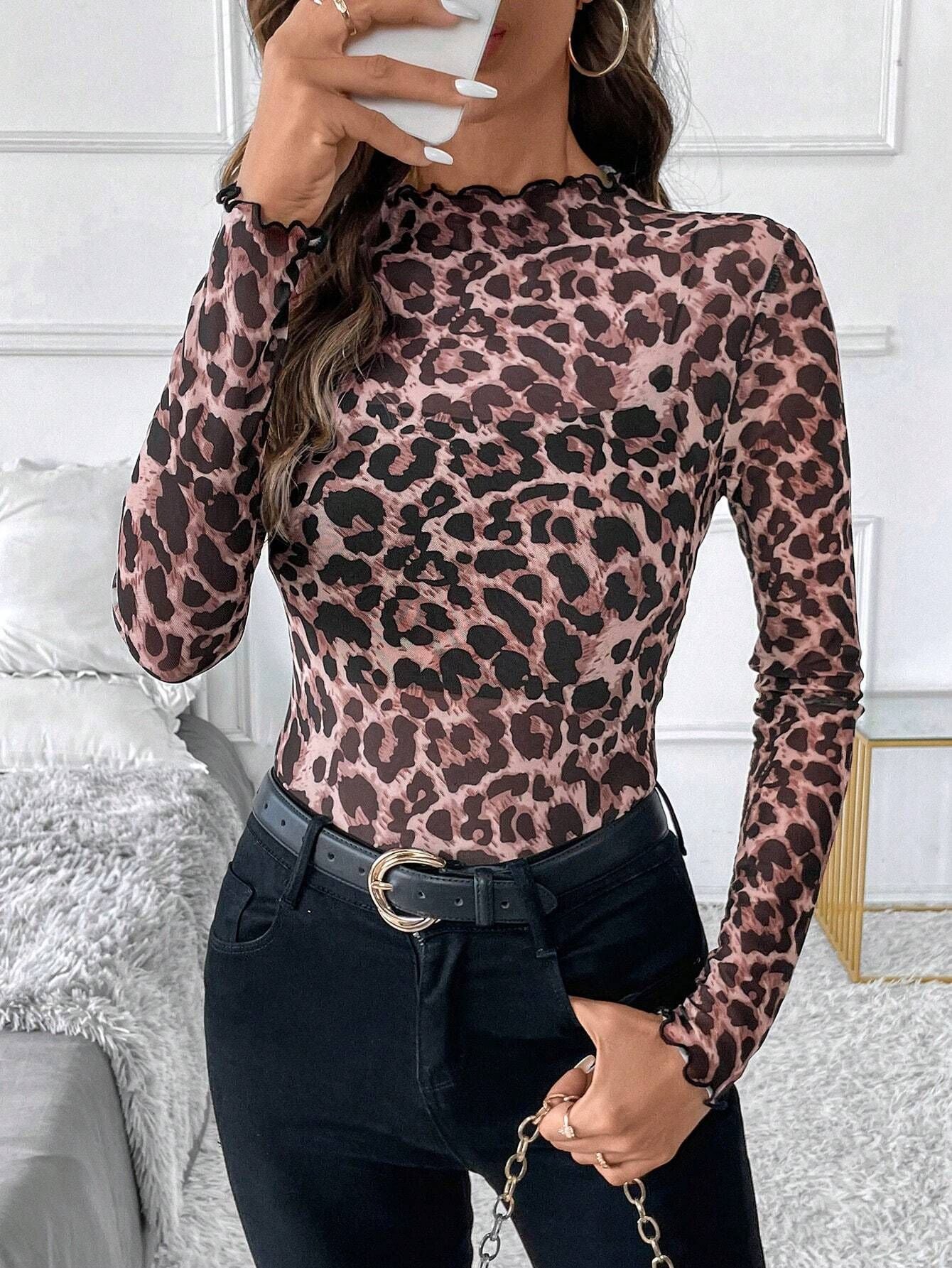 Sexy Net Sheath Long Sleeves T Shirts