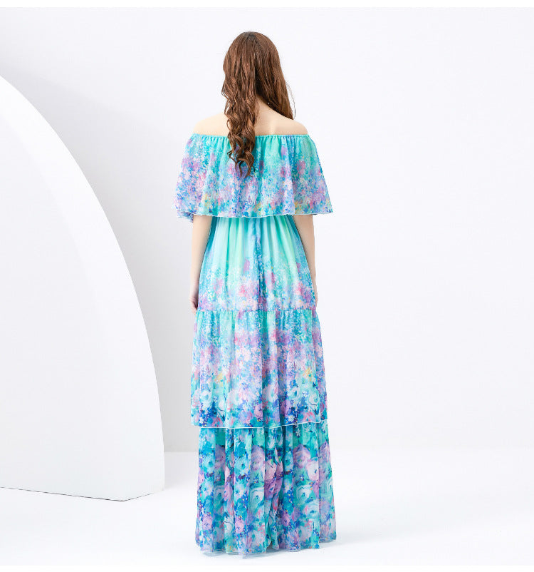 Designed Off The Shoulder Summer Holiday Long Dresses