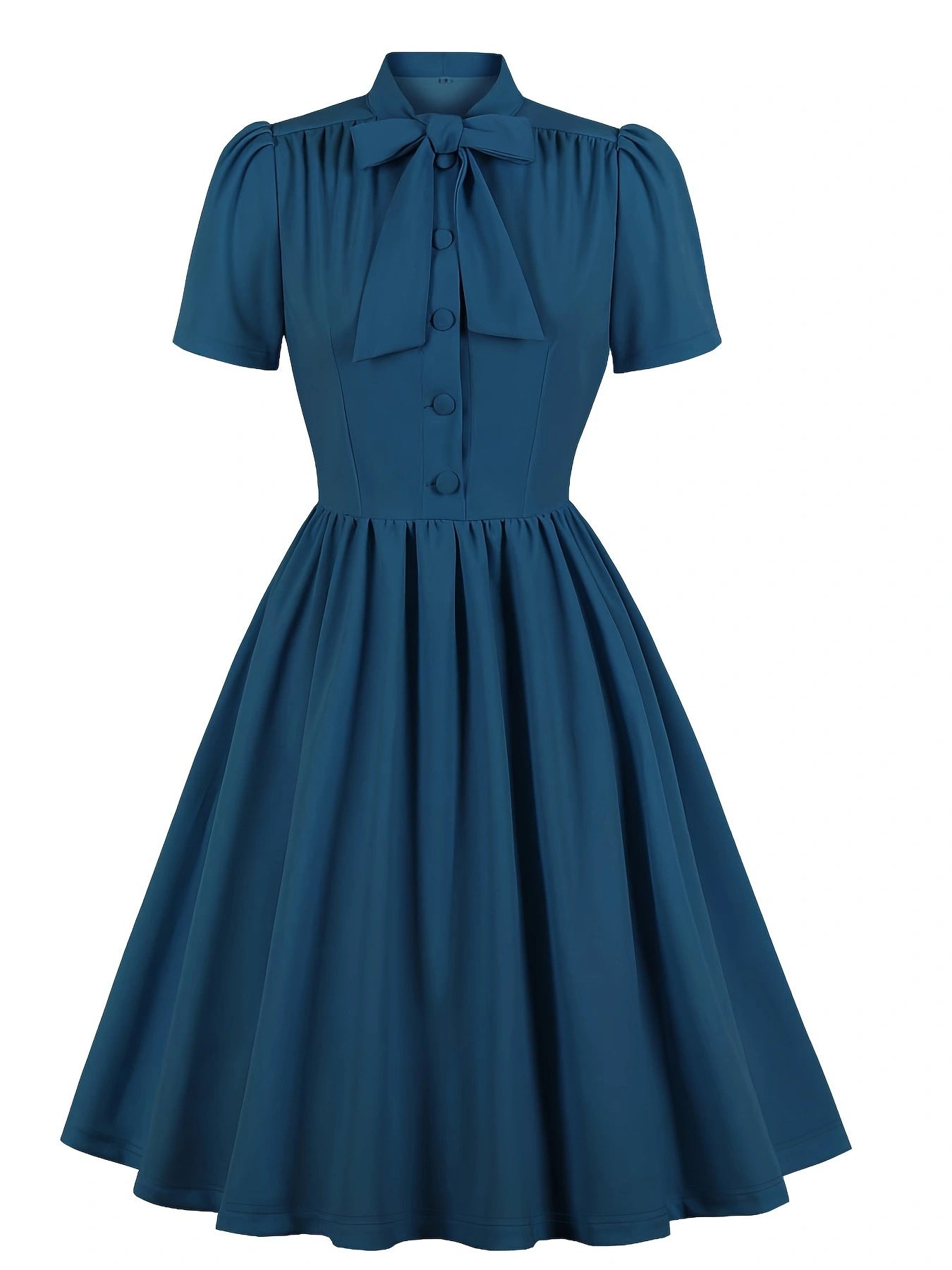 Classy Vintage A Line Women Dresses with Neck Bow