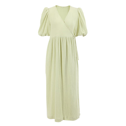 Elegant Cotton Summer Short Sleeves Midi Dresses