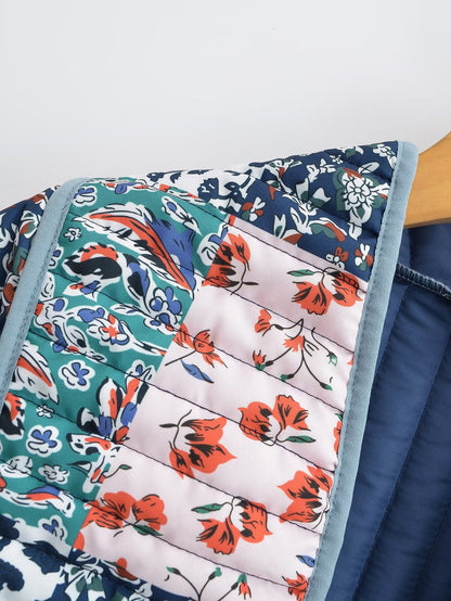 Designed Fashion Floral Print Cotton Overcoat