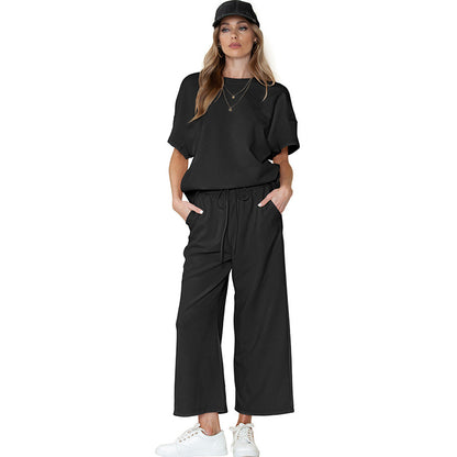 Casual Summer Drawstring Two Pieces Women Suits