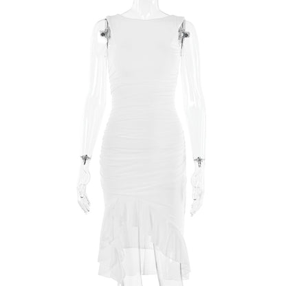 Sexy One Shoulder Summer Sleeves Sheath Dresses