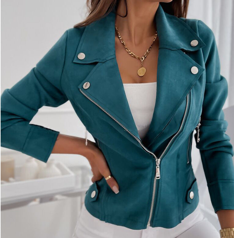 Fashion Short Zipper Jacket Coats for Women