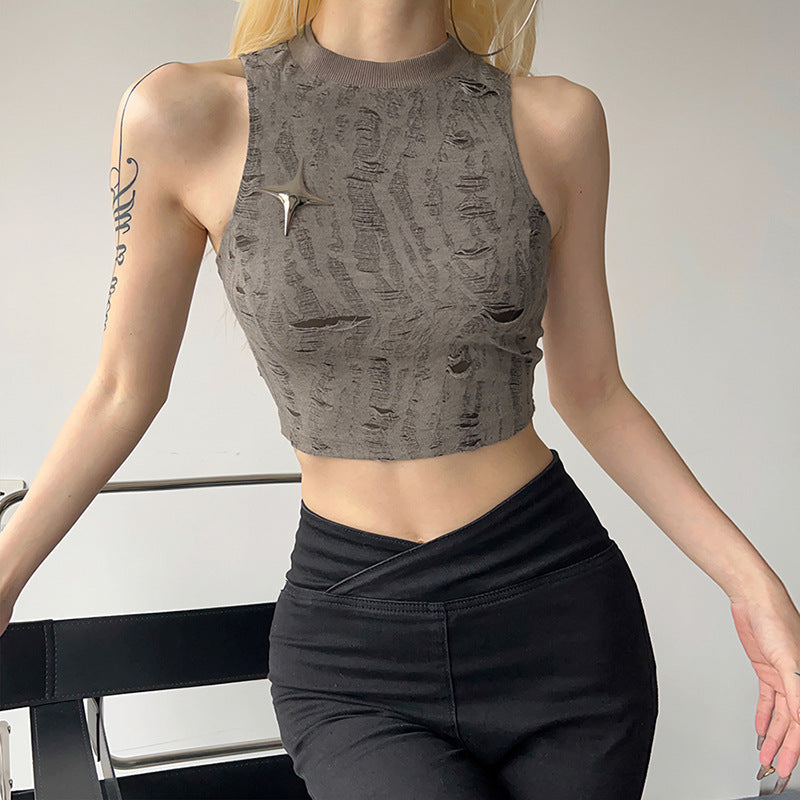 Sexy Summer Sleeveless Midriff Baring Tank Tops