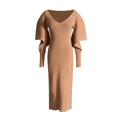 Fashion Designed Midi Length Knitted Dresses