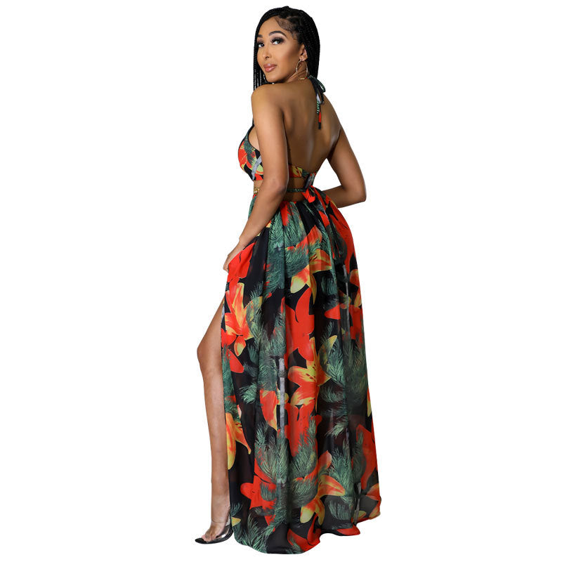 Sexy Halter Plus Sizes Summer Long Dresses