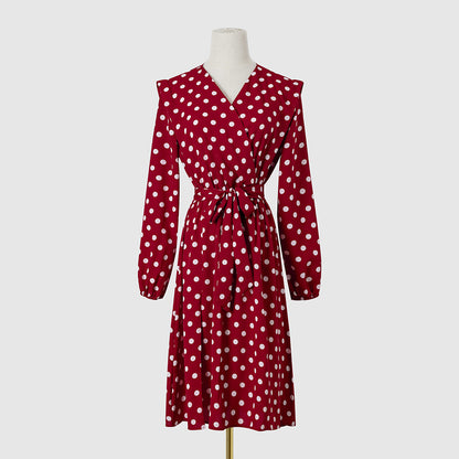 Casual Polka Dot Long Sleeves Short Dresses for Women