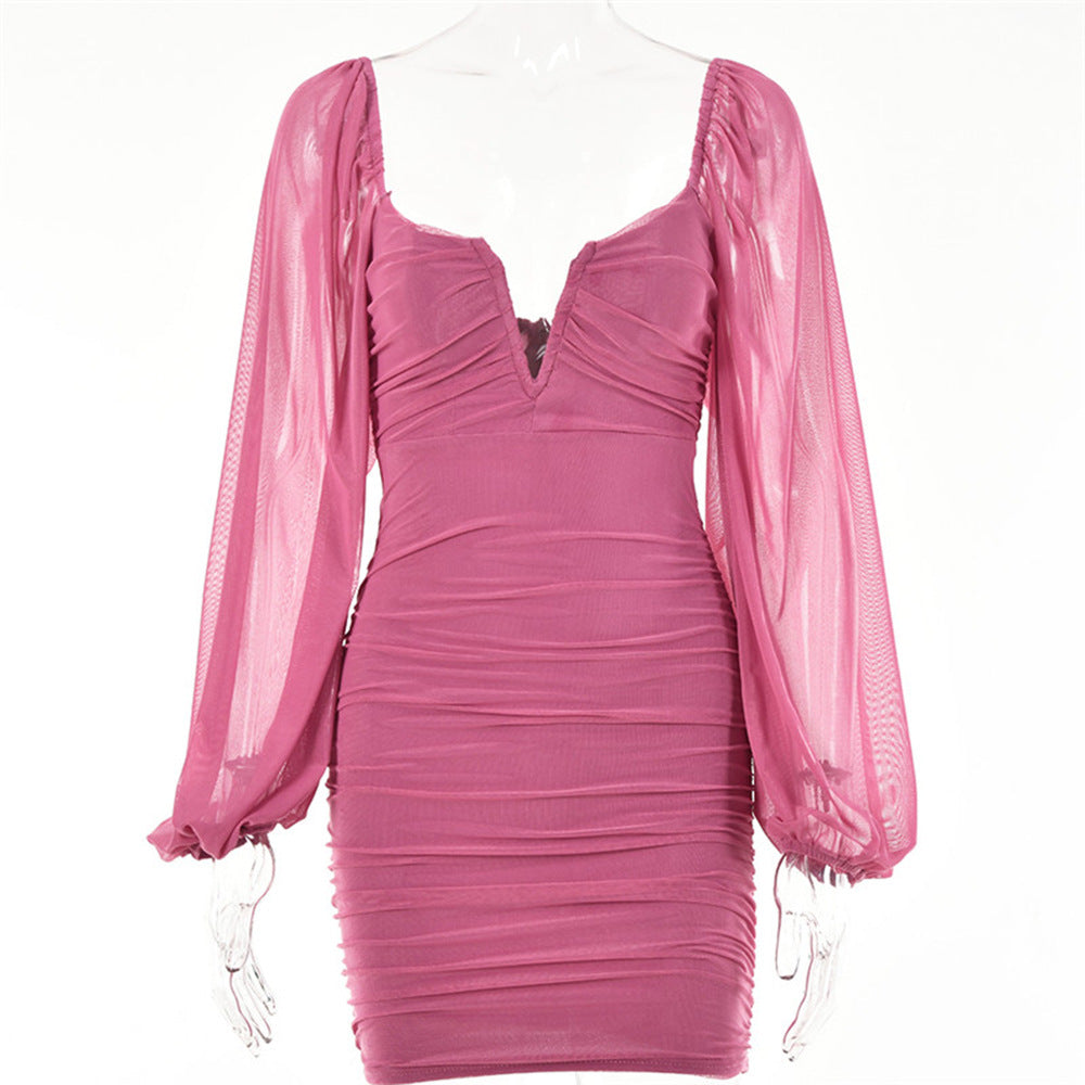 Sexy V Neck Summer Backless Mini Dresses