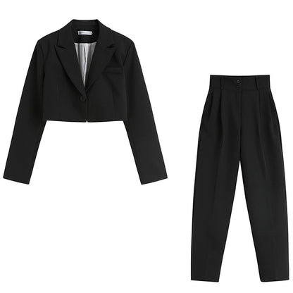 Fashion Short Blazers & High Waist Pants Suits