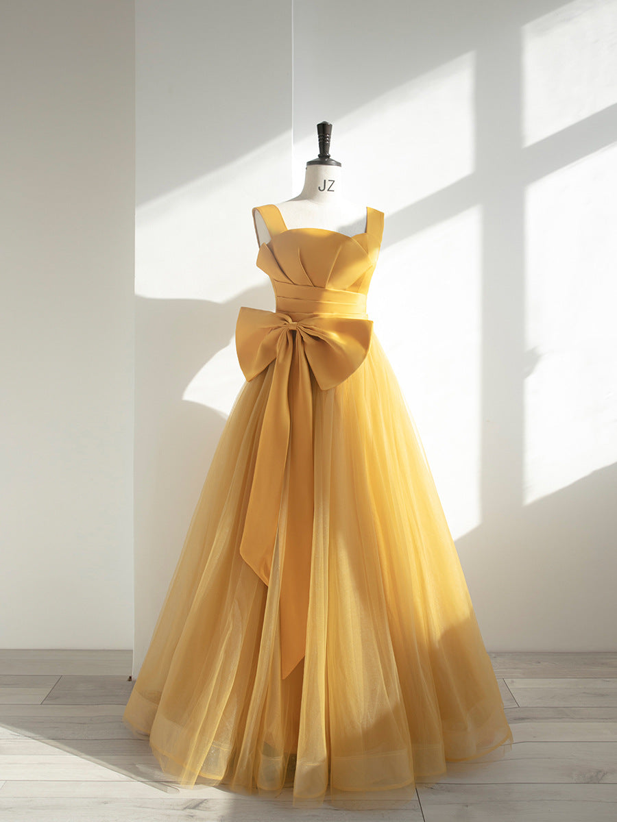 Elegant Long Prom Dresses with Bow