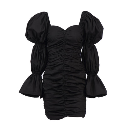 Sexy Cotton Square Neck Sheath Mini Dresses