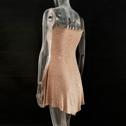 Sexy Diamond See Through Short Mini Party Dresses