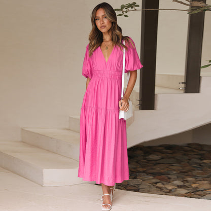 Summer V Neck Holiday Dresses for Women