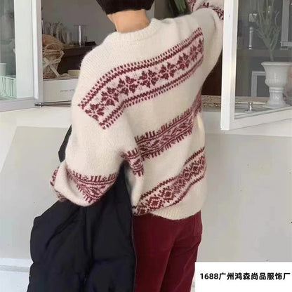 Vintage Christmas Pullover Knitted Sweaters