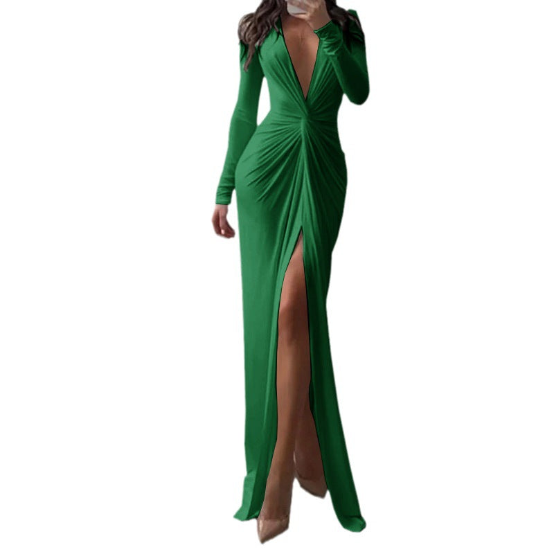 Sexy V Neck Long Sleeves Sheath Dresses