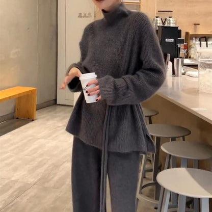 Casual Pullover Knitted Two Pieces Suits