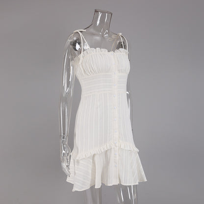 Summer Cotton Sexy White Mini Hot Dresses