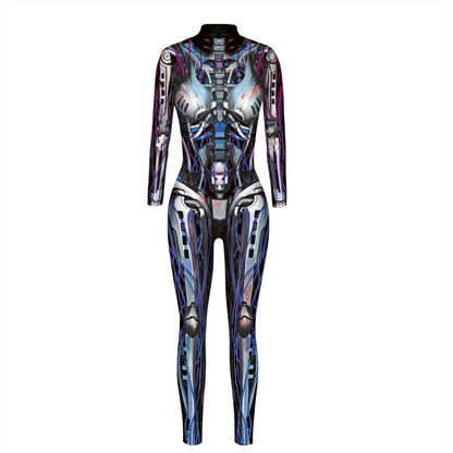 Halloween Skeleton Long Sleeves Jumpsuits Cosplay Costumes