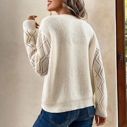 Casual V Neck Knitted Pullover Sweaters