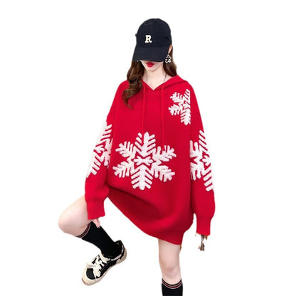 Merry Christmas Winter Knitted Hoodies Sweaters