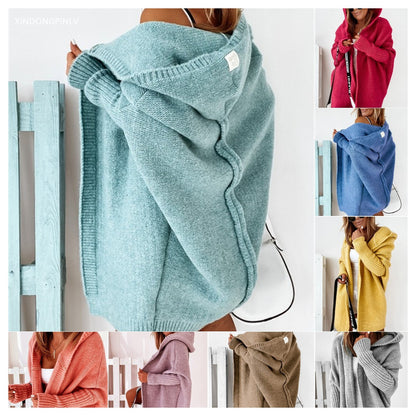 Casual Women Knitted Sweaters with Hat