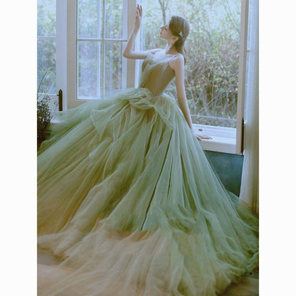 Fairy Light Green Evening Dresses