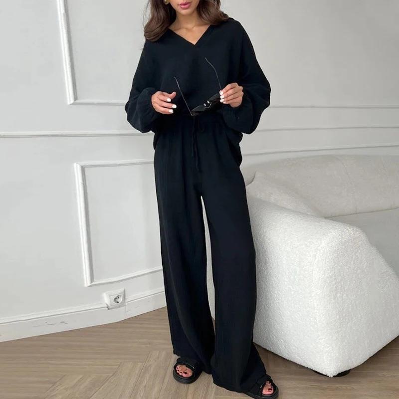Trendy Women's Linen Two Piece Set with Long Sleeves for Stylish Casual Looks