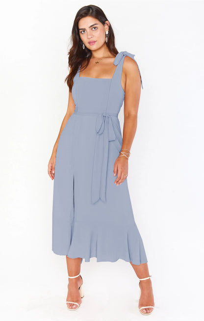 Fashion Summer Split Front Midi Dresses for Women