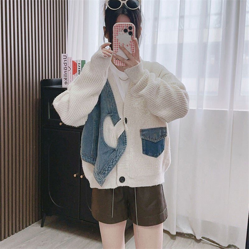 Designed Casual V Neck Knitted Cardigan Sweaters