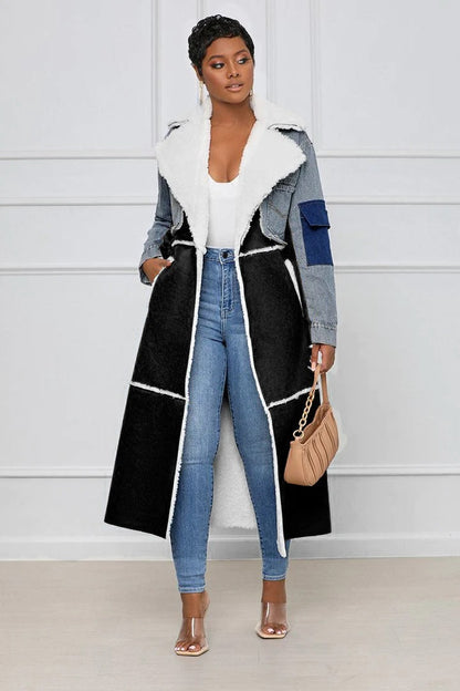 Fashion Fur & Denim Long Overcoats