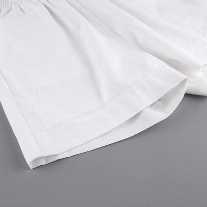 Summer Cotton Long Sleeves Shirts and Shorts Suits