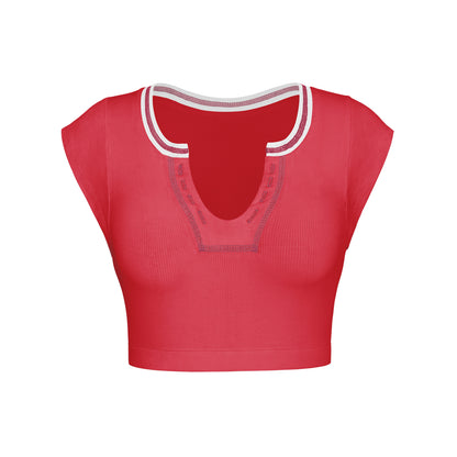 Sexy Designed Midriff Baring Knitted T Shirts