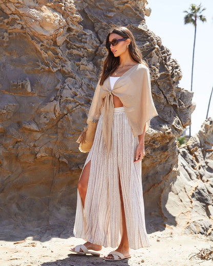 Summer Split Front Wide Legs Pants for Holiday