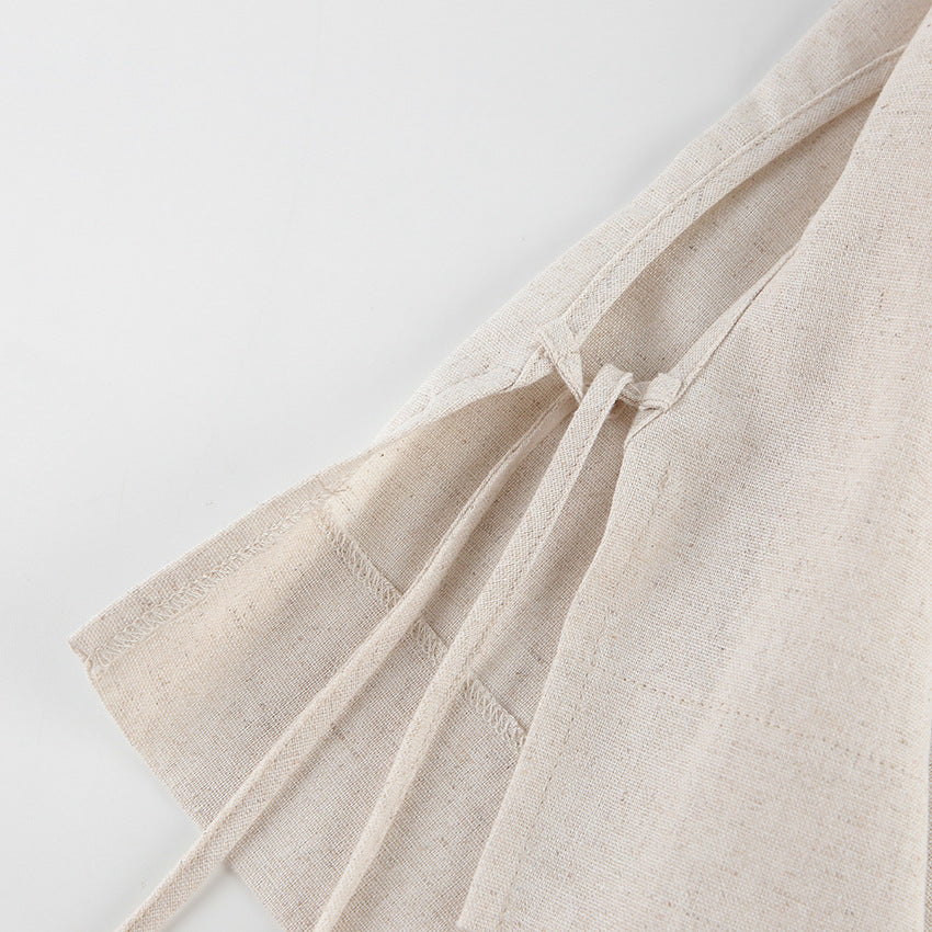 Casual Summer Cotton Linen Sleeveless Tops & Cropped Pants Suits