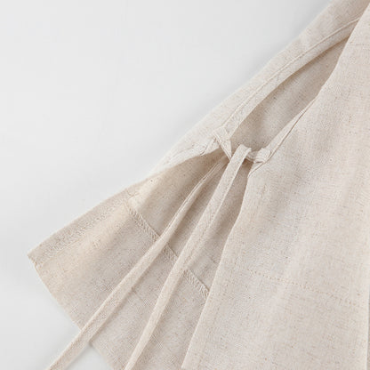 Casual Summer Cotton Linen Sleeveless Tops & Cropped Pants Suits
