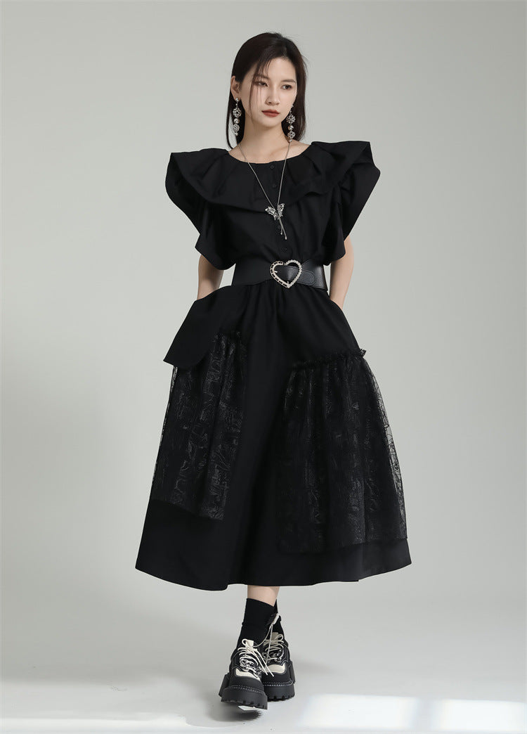 Designed Ruffled Short Sleeves Shirts
