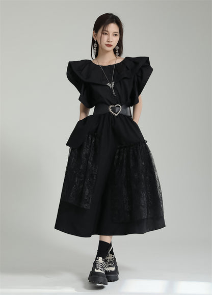 Designed Ruffled Short Sleeves Shirts