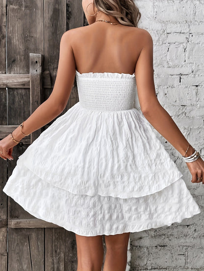 Sexy Strapless Summer Holiday Short Dresses