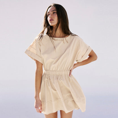 Summer Elastic Waist Short Vacation Dresses
